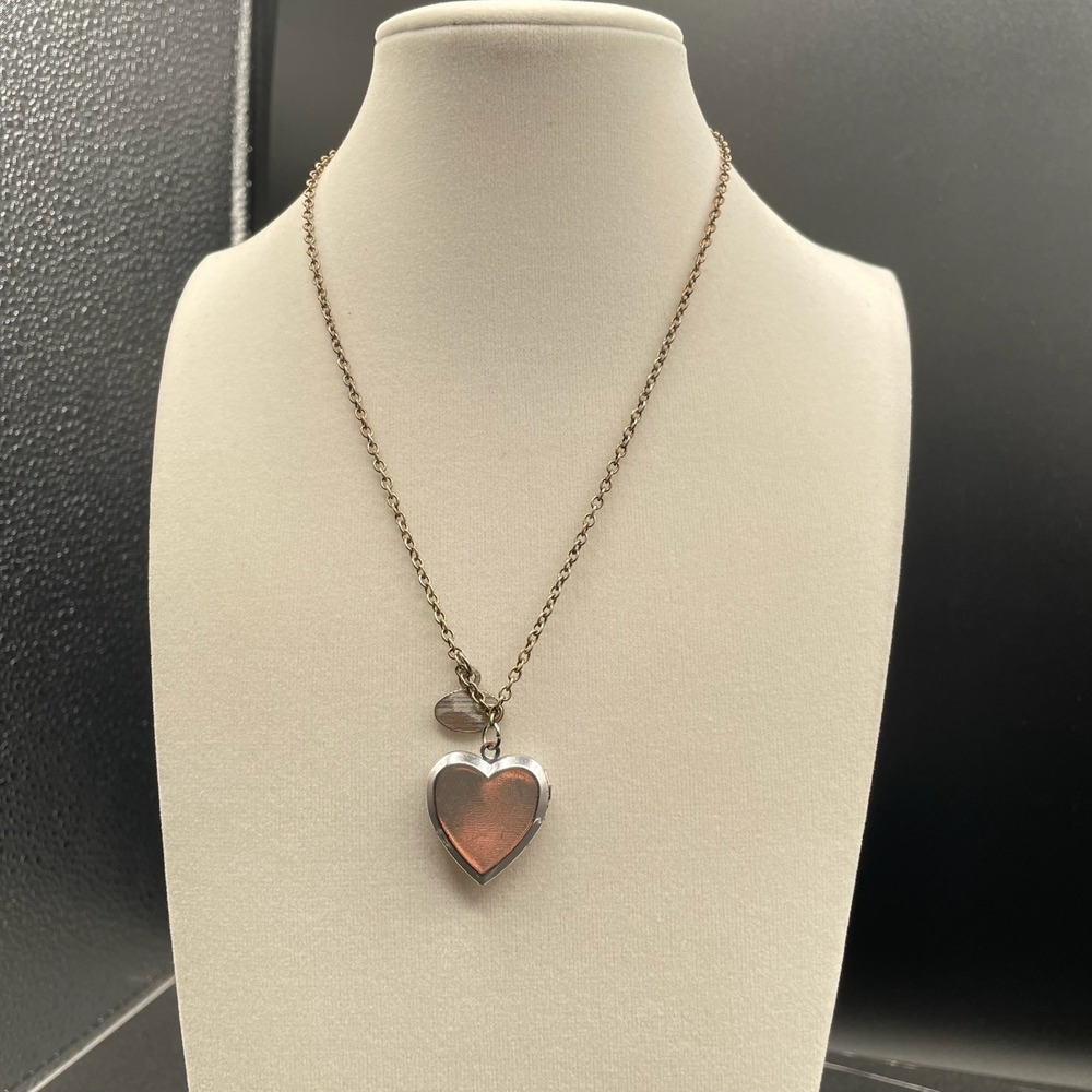 Vintage BFF Gold-Tone Lobster Crayon Glitter Heart Pendant Opening Locket